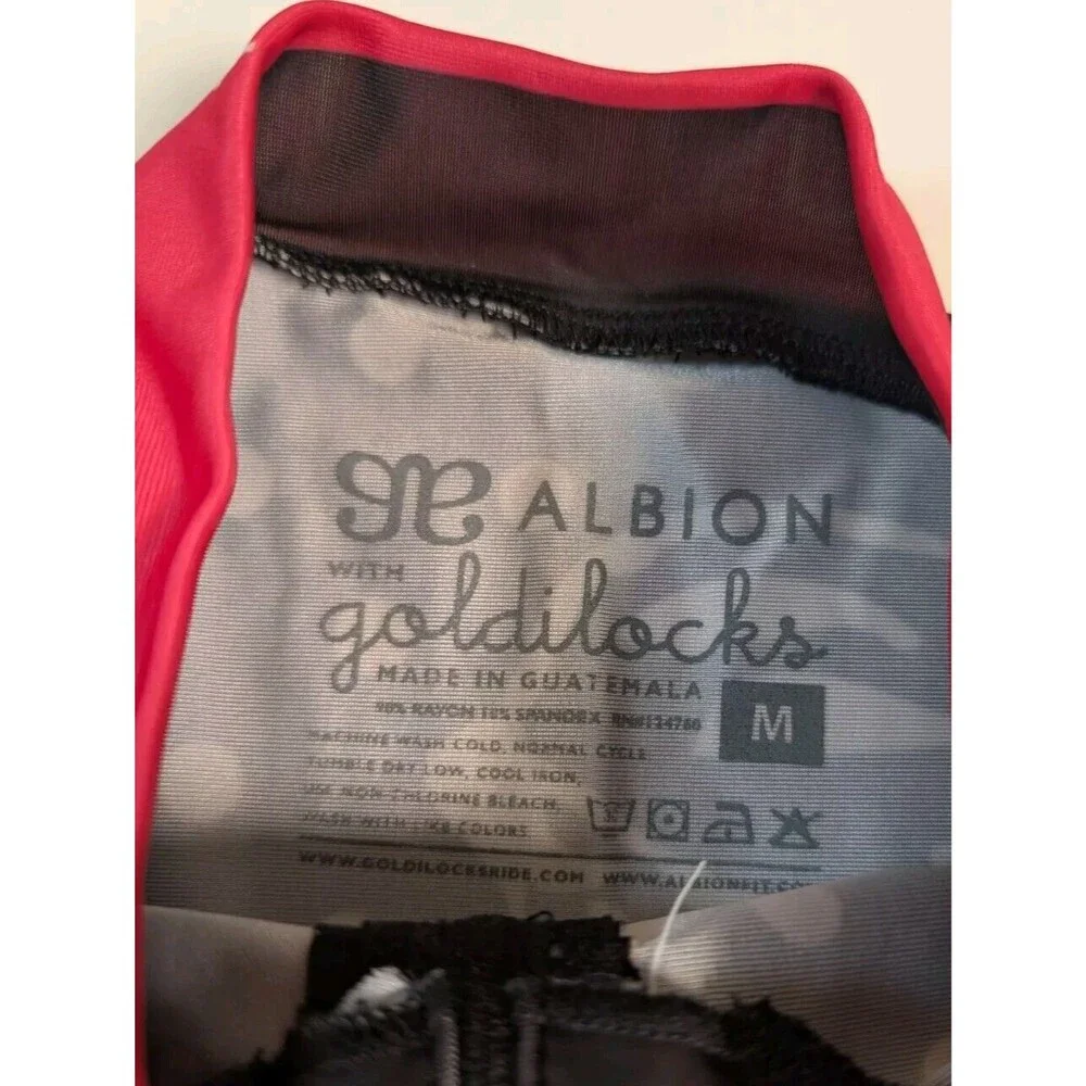 Albion Goldilocks Cycling Bike Bicycle Jersey Polka Dot Full Zip Med Just Right